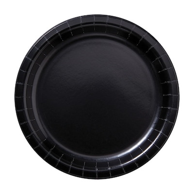 Hoffmaster 7 Round Black Paper Plates; 1,000 per Case (PL7072)