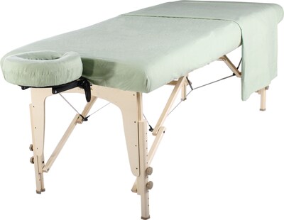 MT Massage Table Flannel Sheet Set; Lily Green (2016)
