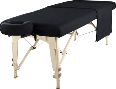 MT Massage Table Flannel Sheet Set; Black (2019)