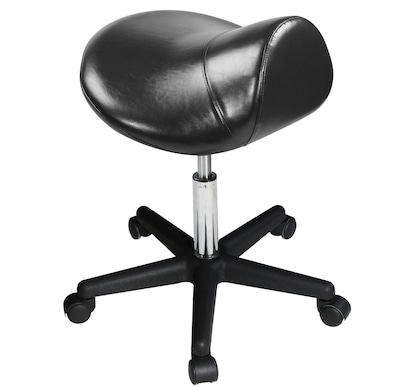 Master Massage Ergonomic Saddle Chair-Saddle Stool- Hydraulic Swivel Rolling Chair Black