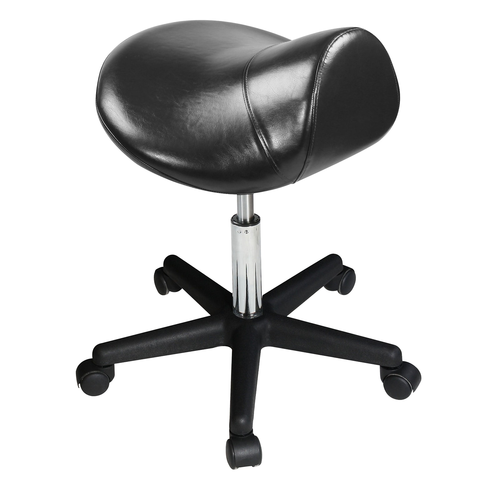 Master Massage Ergonomic Saddle Chair-Saddle Stool- Hydraulic Swivel Rolling Chair Black