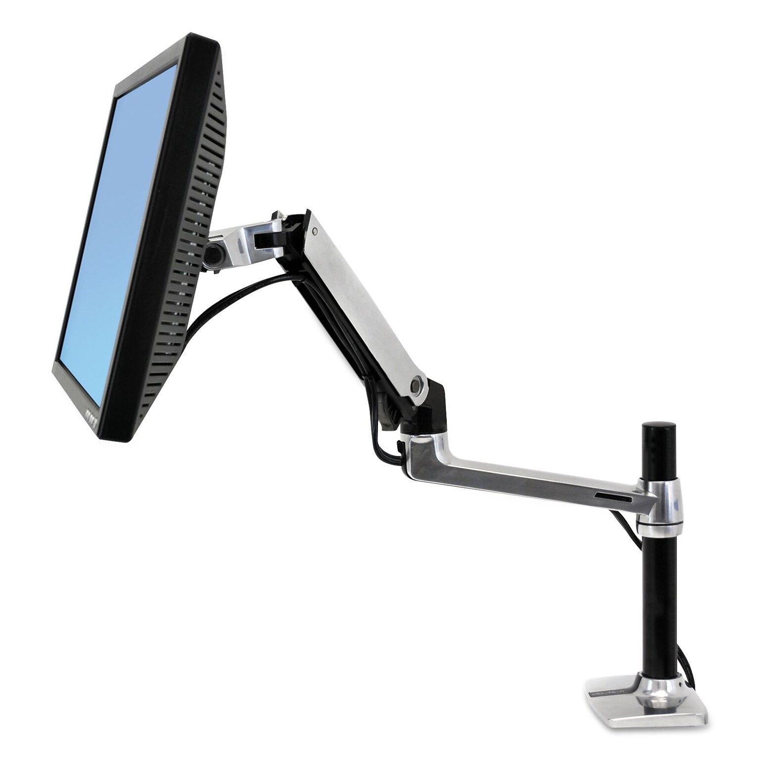 Ergotron® LX Series LCD Arm, 11 1/4 x 7 1/4 x 31 3/4, Polished Aluminum/Black (45295026)