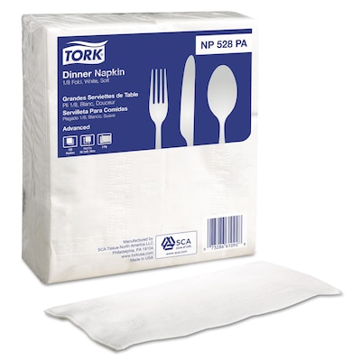 Tork® Advanced Soft Dinner Napkin, 2-Ply, White, 100/Pk, 28 Pack/Carton