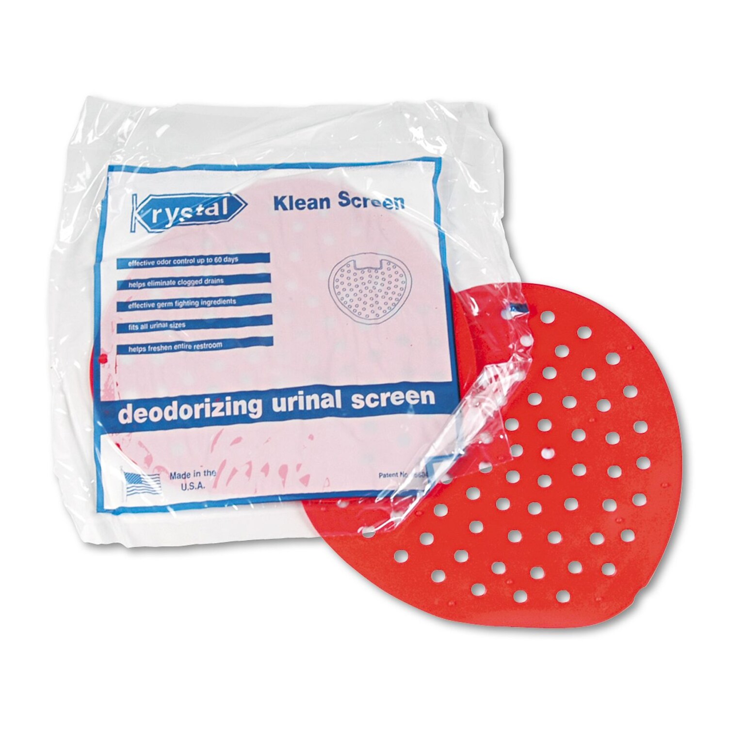 Krystal Klean Urinal Screen, Cherry Scent, Red, 12/Pack (KRY1001)