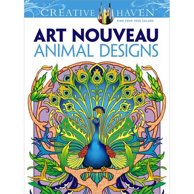Creative Haven Art Nouveau Animal Designs Adult Coloring Book, Paperback