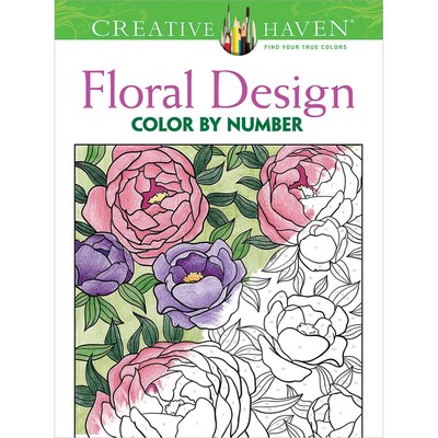 Creative Haven Floral Design Adult Color By Number Coloring Book, Paperback