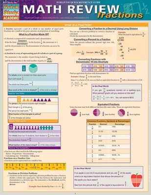 QuickStudy Math Review Nonmagnetic Charts, 8.5 x 11, 4/Pack (9781423230304)