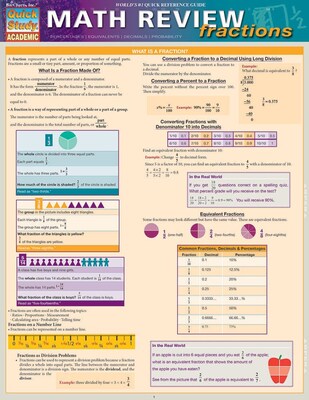 QuickStudy Math Review Nonmagnetic Charts, 8.5 x 11, 4/Pack (9781423230304)