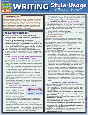 BarCharts, Inc. QuickStudy® Writing Essentials Reference Set (9781423231585)