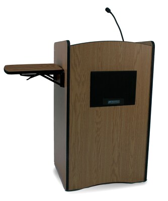 AmpliVox Sound Systems Multimedia Sound Lectern, Walnut (SS3230-WT)