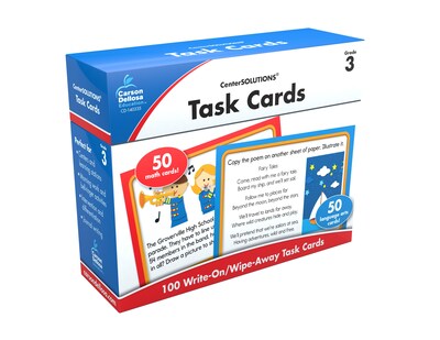 Carson-Dellosa™ CenterSolutions® Write-On/Wipe-Away Task Cards, Grade 3