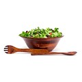 Lipper Cherry-Finished Flared-Rim Bowl with Salad Servers, 3 Pieces/Set (264-3)