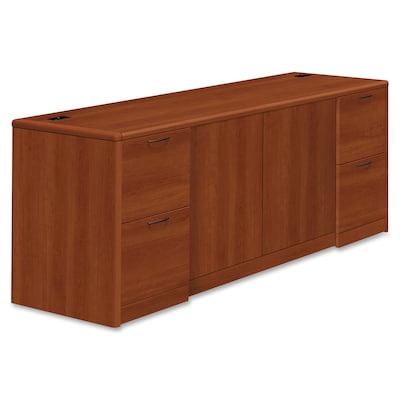 HON® 10700 Series in Cognac, 72 Credenza w/ Full Pedestals & Doors