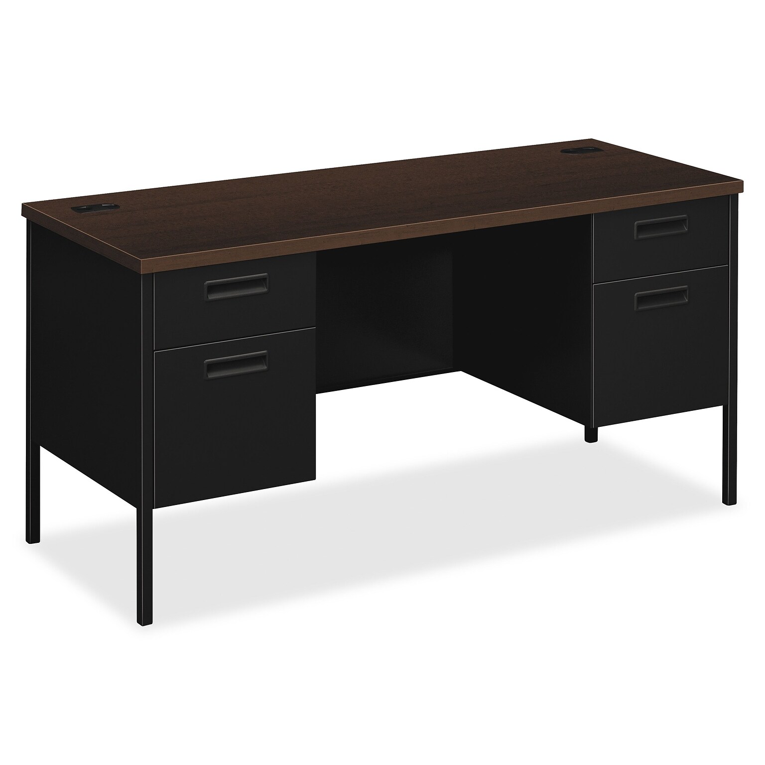 HON® Metro Classic Double Credenza, 60 x 24 x 29.5, 4 x File Drawer(s), Box Drawer(s), Double Pedestal