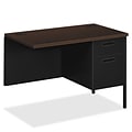 HON® Metro Classic Right Return, 42 x 24 x 29.5, 2 x File Drawer(s), Box Drawer(s), Single Pedest