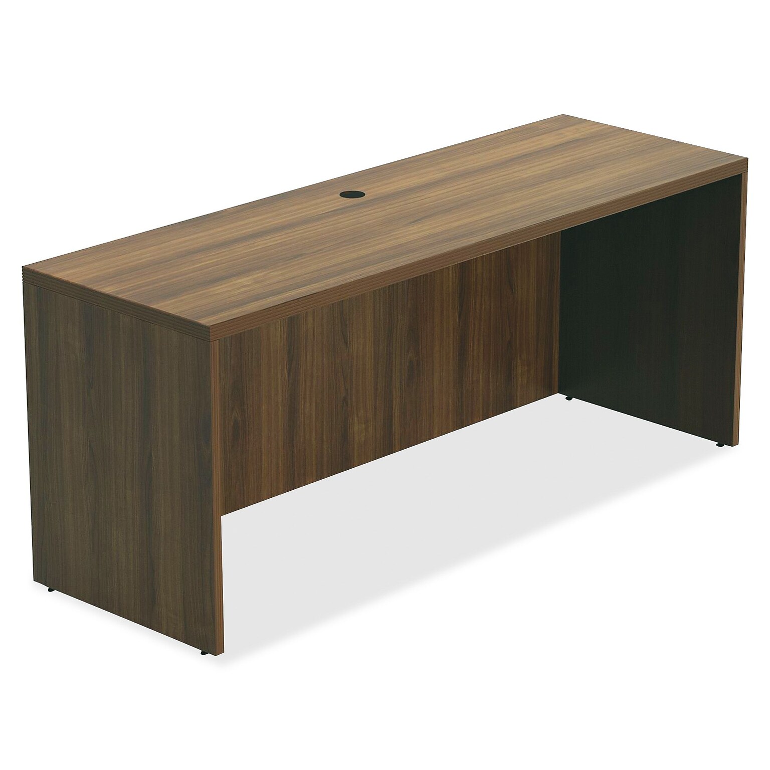 Lorell Chateau Series Credenza Desk Shell, 70.9W x 23.6D x 30H, Walnut (LLR34307)