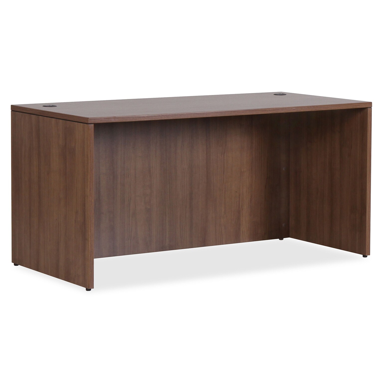 Lorell Essentials Series Rectangular Desk Shell, 59W x 29.5D x 29.5H, Walnut (LLR69968)