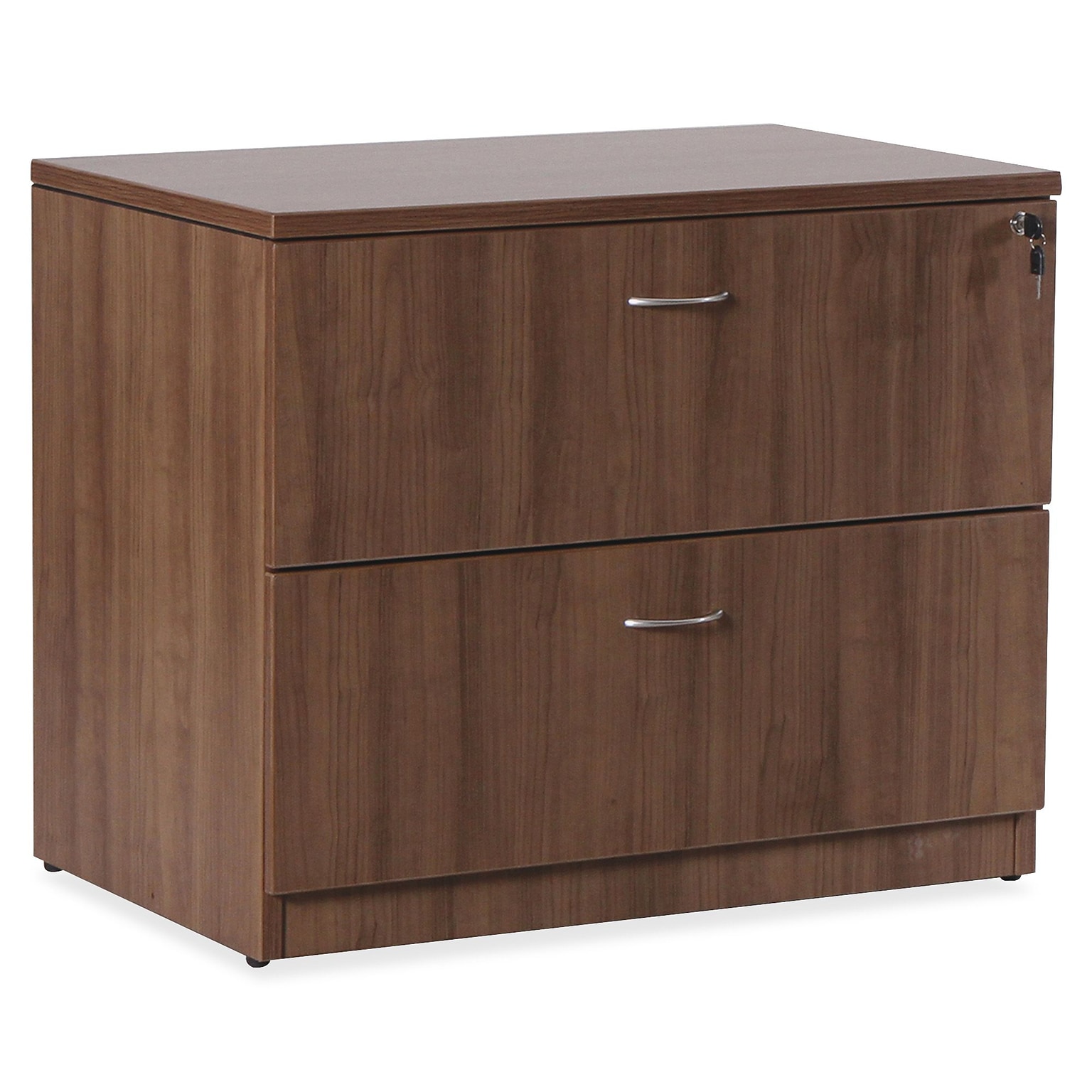 Lorell Essentials Series 2-Drawer Lateral File, 35.5W x 22D x 29.5H, Walnut (LLR69972)