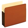 Pendaflex 10% Recycled Reinforced File Pocket, 3 1/2 Expansion, Letter Size, Brown, 10/Box (PFX6326