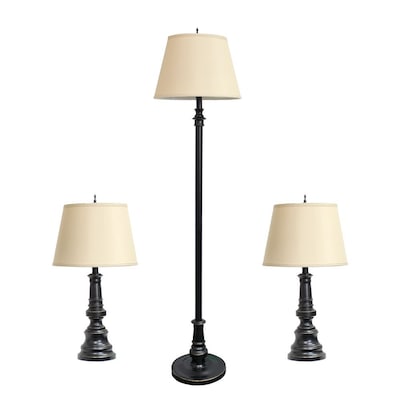 Elegant Designs Table and Floor Lamp Set, Restoration Bronze Finish