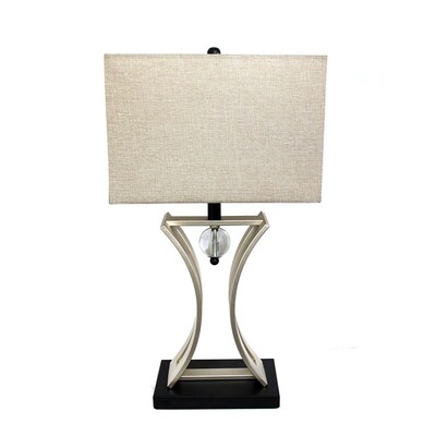 Elegant Designs Conference Room Hourglass Shape With Pendulum Table Lamp, Black/Chrome Finish