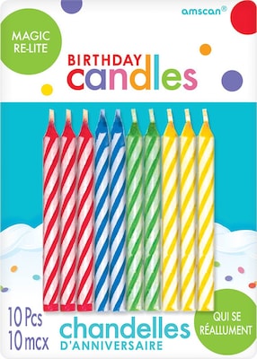 Spiral Design ReLight Birthday Candles RBGY