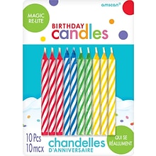 Spiral Design ReLight Birthday Candles RBGY