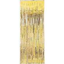 Amscan Metallic Curtains, 8 x 3, Gold, 4/Pack (24200.19)