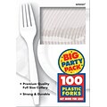 Amscan Big Party Pack Mid Weight Fork, White, 3/Pack, 100 Per Pack (43600.08)