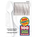 Amscan Big Party Pack Mid Weight Spoon, White, 3/Pack, 100 Per Pack (43601.08)