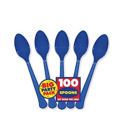 Amscan Big Party Pack Mid Weight Spoon, Royal Blue, 3/Pack, 100 Per Pack (43601.105)