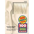 Amscan Big Party Pack Mid Weight Spoon, Vanilla, 3/Pack, 100 Per Pack (43601.57)