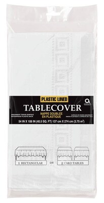 Amscan 3-Ply Paper Tablecover, White, 9/Pack (57115.08)