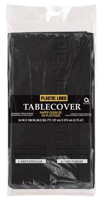 Amscan Paper Table Cover, 3-Ply, Black, 9/Pack (57115.1)