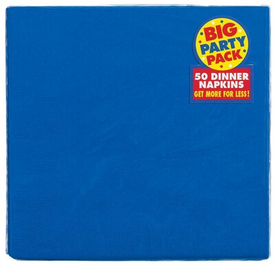 Amscan Big Party Pack Dinner Napkin, 2-Ply, Royal Blue, 6/Pack, 50 Per Pack (62215.105)