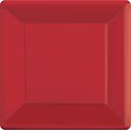 Amscan 7 x 7 Apple Red Square Plate, 9/Pack, 20 Per Pack (64020.4)