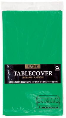 Amscan 54 x 108, Green Plastic Tablecover, 12/Pack (77015.03)