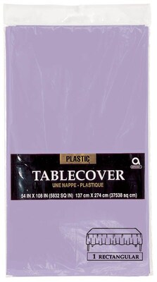 Amscan Plastic Tablecover, 54 x 108, Lavender, 12/Pack (77015.04)