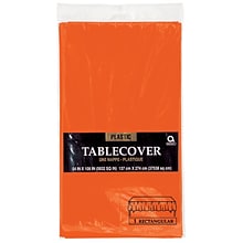 Amscan Plastic Tablecover, 54 x 108, Orange, 12/Pack (77015.05)