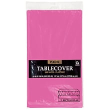 Amscan 54 x 108 Bright Pink Plastic Table cover, 12/Pack (77015.103)