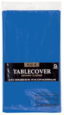 Amscan 54 x 108 Royal Blue Plastic Tablecover, 12/Pack (77015.105)