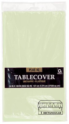 Amscan Plastic Table Cover, 54L x 108W, Leaf Green, 12/Pack (77015.115)
