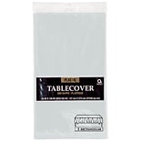 Amscan Plastic Table Cover, 54L x 108W, Silver, 12/Pack (77015.18)