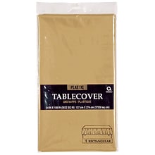 Amscan 54 x 108 Gold Plastic Tablecover, 12/Pack (77015.19)