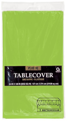 Amscan 54 x 108 Kiwi Plastic Tablecover, 12/Pack (77015.53)