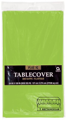 Amscan 54 x 108 Kiwi Plastic Tablecover, 12/Pack (77015.53)