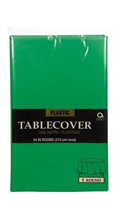 Amscan Plastic Round Tablecover, 84, Green, 9/Pack (77018.03)