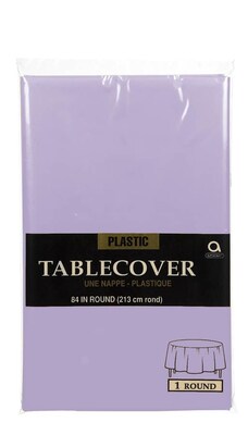 Amscan 84 Lavender Plastic Round Tablecover, 9/Pack (77018.04)
