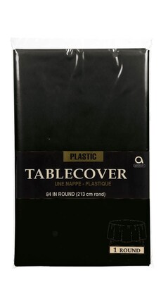 Amscan 84 Black Plastic Round Tablecover, 9/Pack (77018.1)
