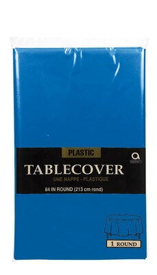 Amscan 84 Royal Blue Plastic Round Tablecover, 9/Pack (77018.105)